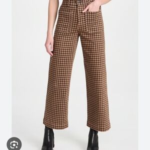 ASKK NY Brown Checkered Wide Leg Pants